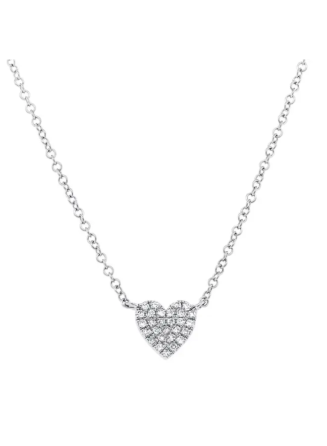 14KW Mini Heart Necklace (.09ct)