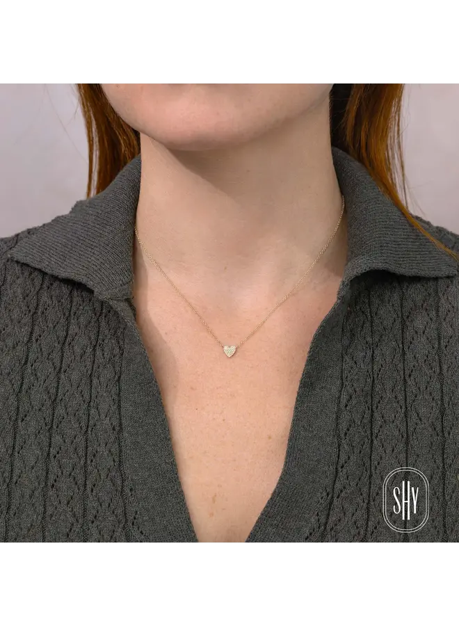 14KW Mini Heart Necklace (.09ct)