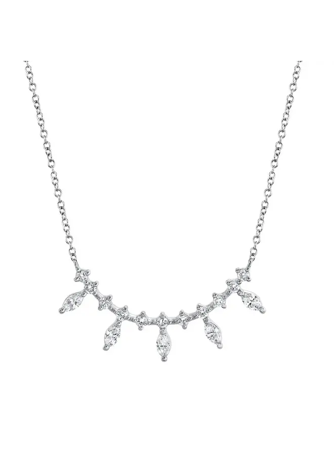 14K W/G Diamond Marquise Necklace