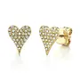 14K Yellow Gold Diamond Pave Heart Stud (Large) - .14ct