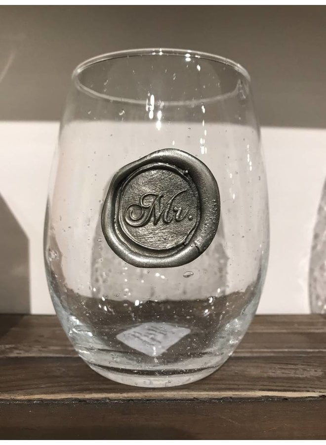 SOUTHERN JUBILEE ICE TEA GLASS PERSONALIZED PEWTER INITIAL