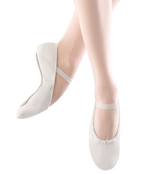 Bloch/Mirella White Leather Full Sole Ballet Slippers (Child) - S0205G