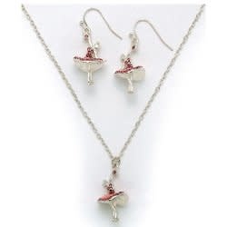 DASHA 5501 3D Ballerina Necklace/Earring Set