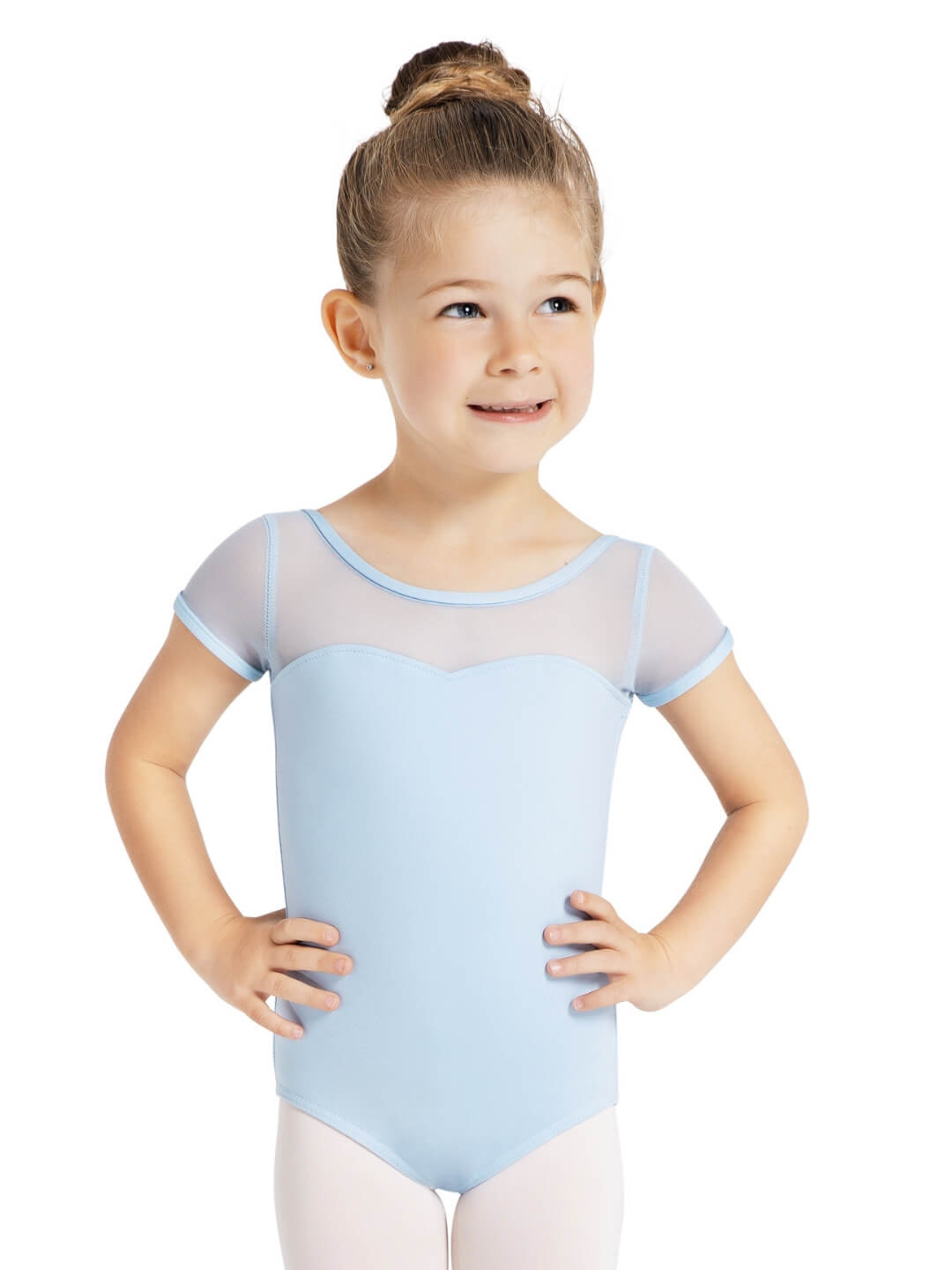 Capezio Capezio Girls' Mesh Yoke Short Sleeve Leotard - SE1039C