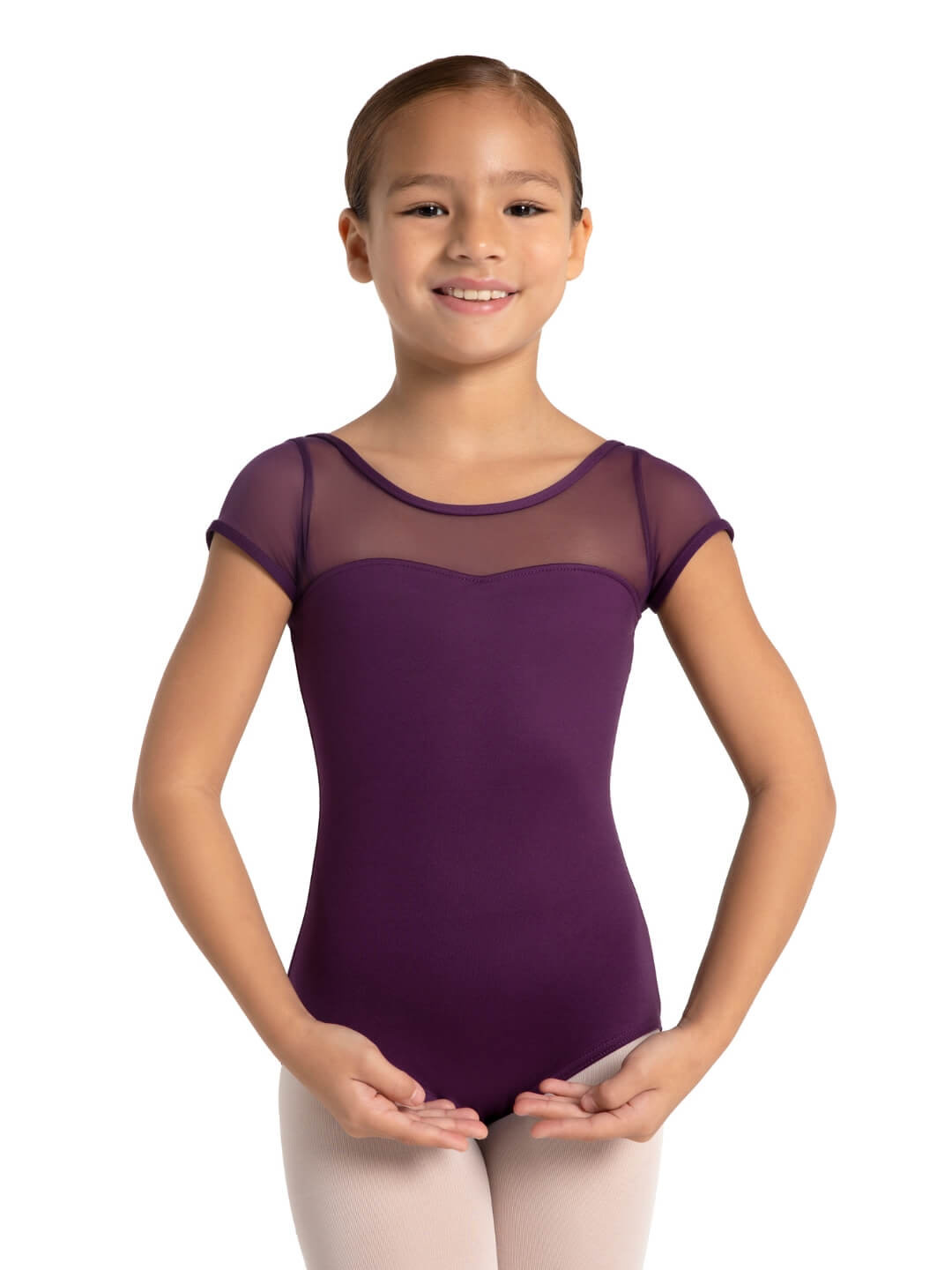 Capezio Capezio Girls' Mesh Yoke Short Sleeve Leotard - SE1039C