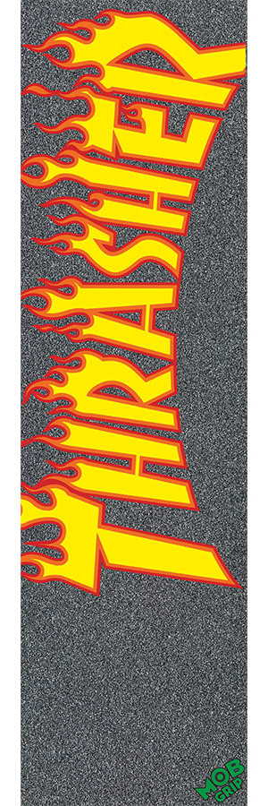 mob grip mob x thrasher yellow and orange flame 9in grip