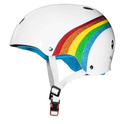 triple 8 triple 8 helmet certified sweatsaver rainbow sparkle white