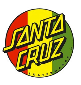 santa cruz santa cruz rasta dot 3in x 3in sticker