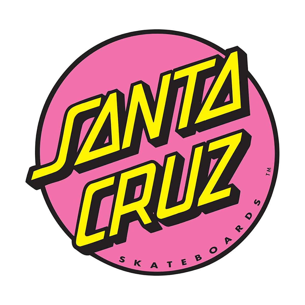 santa cruz santa cruz other dot 3in x 3in pink sticker