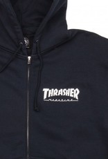 thrasher thrasher logo zip hoodie