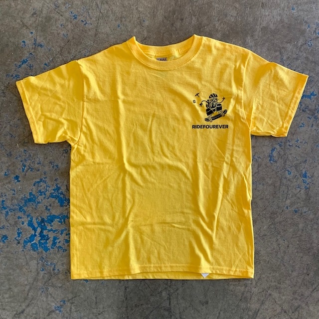 youth skate camp yellow tee