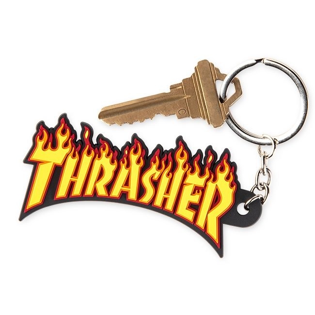 thrasher thrasher flame logo keychain
