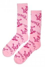 thrasher gonz logo pink crew socks