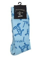 thrasher thrasher gonz logo blue crew socks