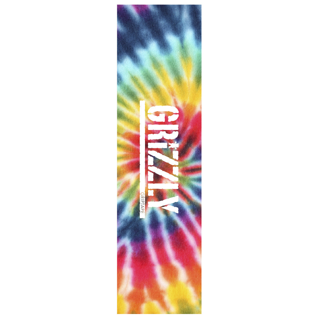 grizzly tie dye stamp summer22 multi perforated 9in grip