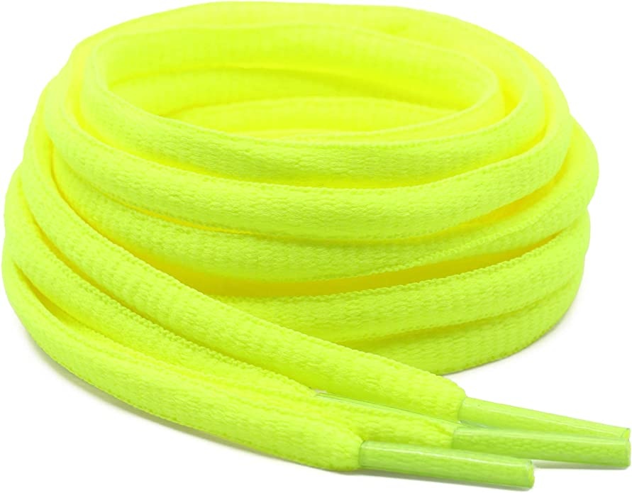 tight laces oval 48in neon yellow laces