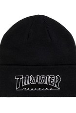 thrasher thrasher outlined logo black beanie