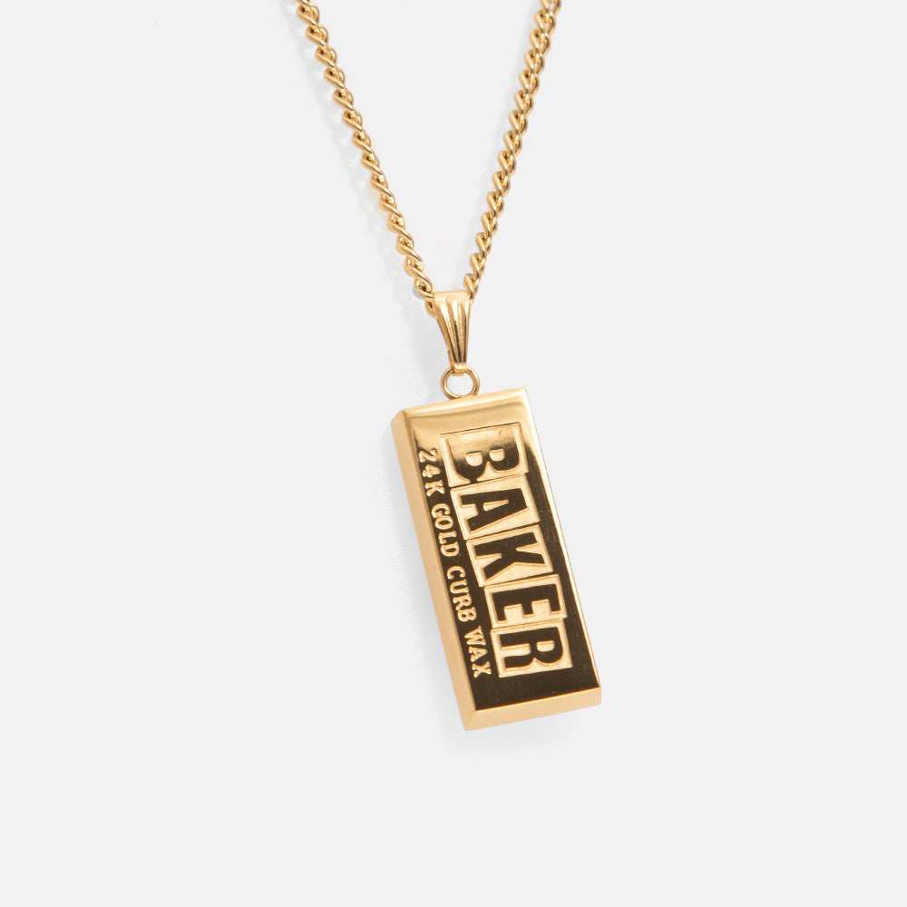 baker baker curb wax gold necklace