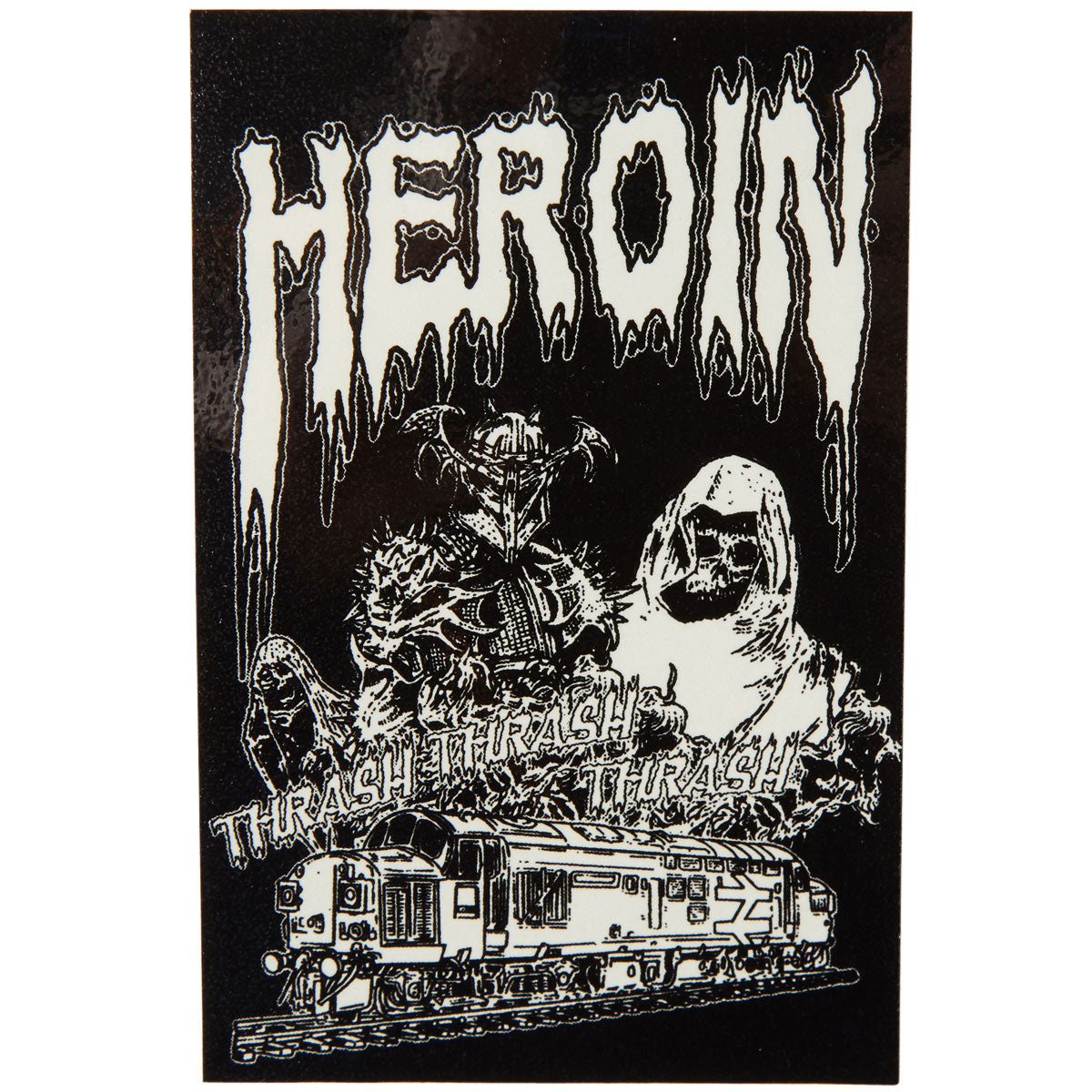 heroin heroin teggxas thrash sticker
