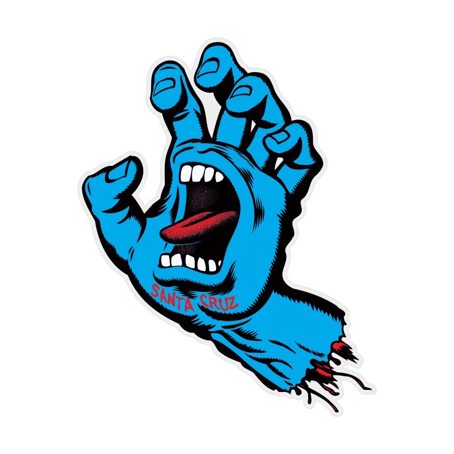 santa cruz santa cruz screaming hand 7.9in x 10in sticker