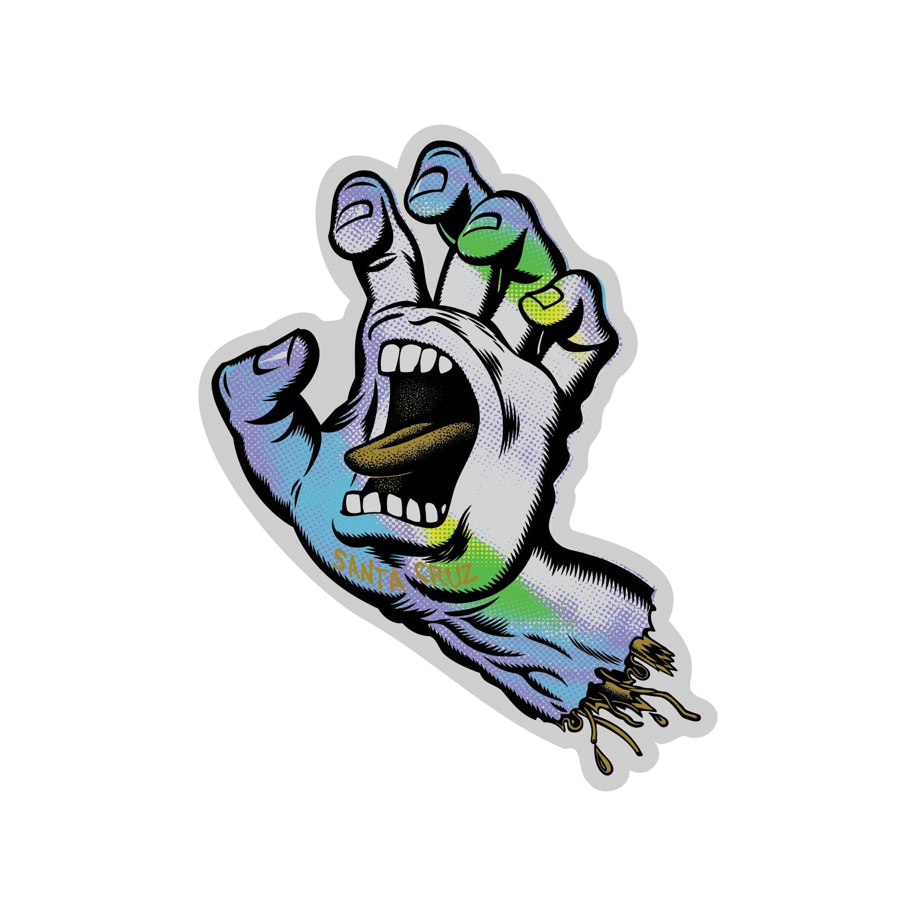 santa cruz santa cruz holo screaming hand 3.125in x 4in sticker