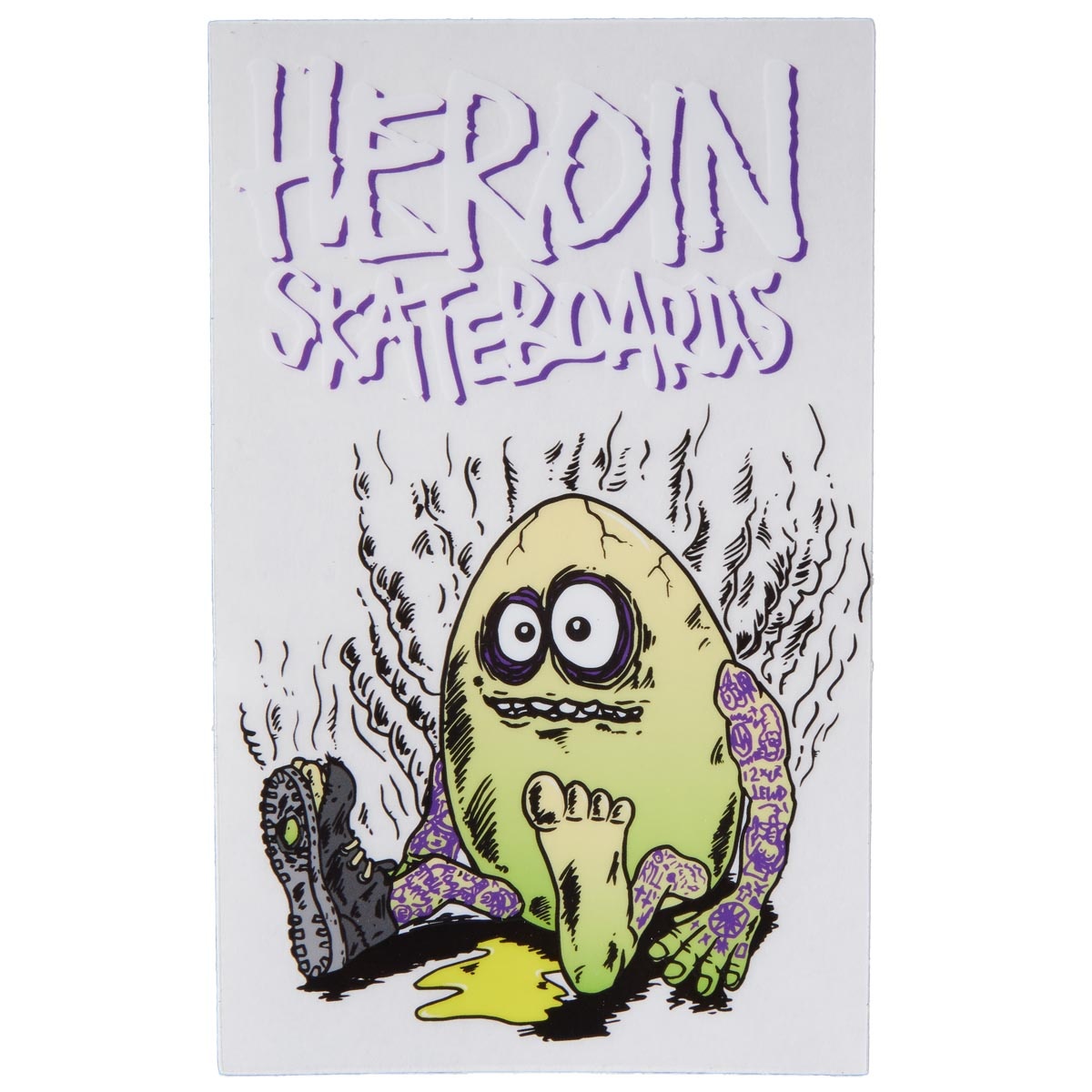 heroin heroin shellbound rotton egg sticker