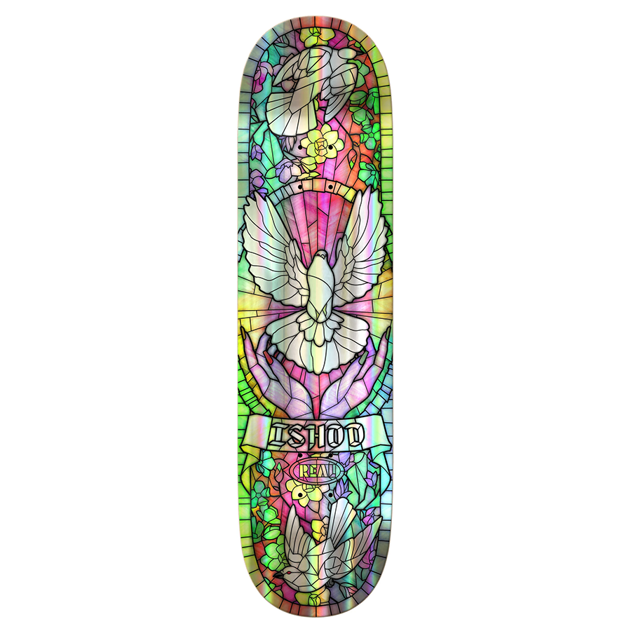 real real ishod holographic rainbow foil cathedral twin tail 8.5 deck