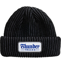 thunder thunder script patch cuff beanie