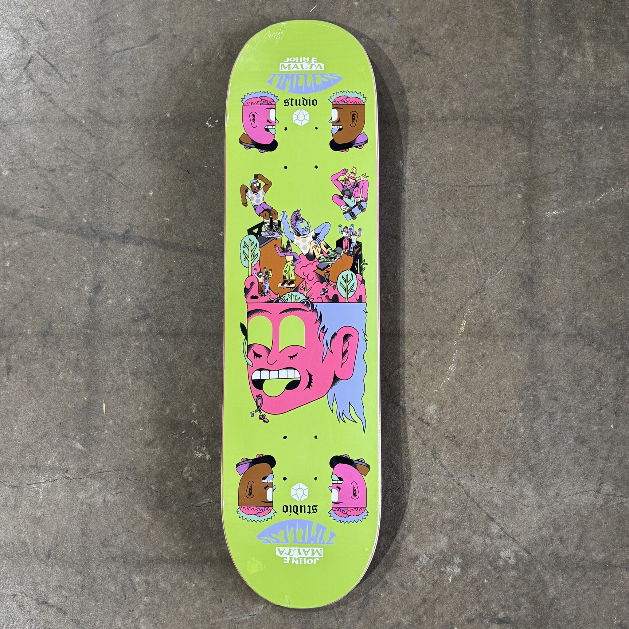studio skate supply studio x timeless x dj stewart x john malta party 7.75 deck
