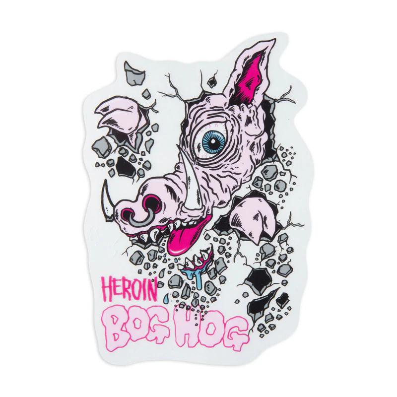 heroin heroin allegory bog hog sticker