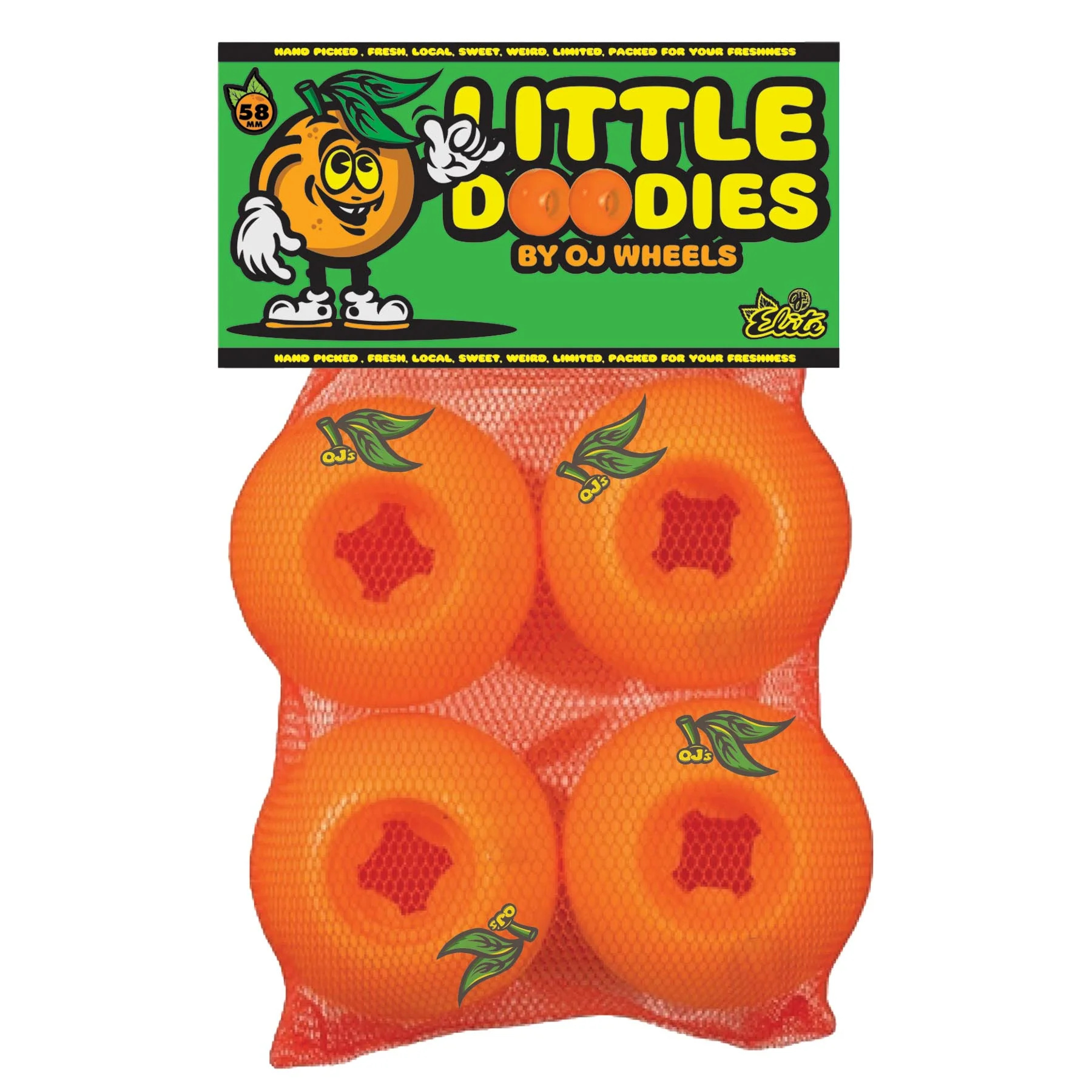 oj wheels oj lil doodies 99a 58mm orange wheels