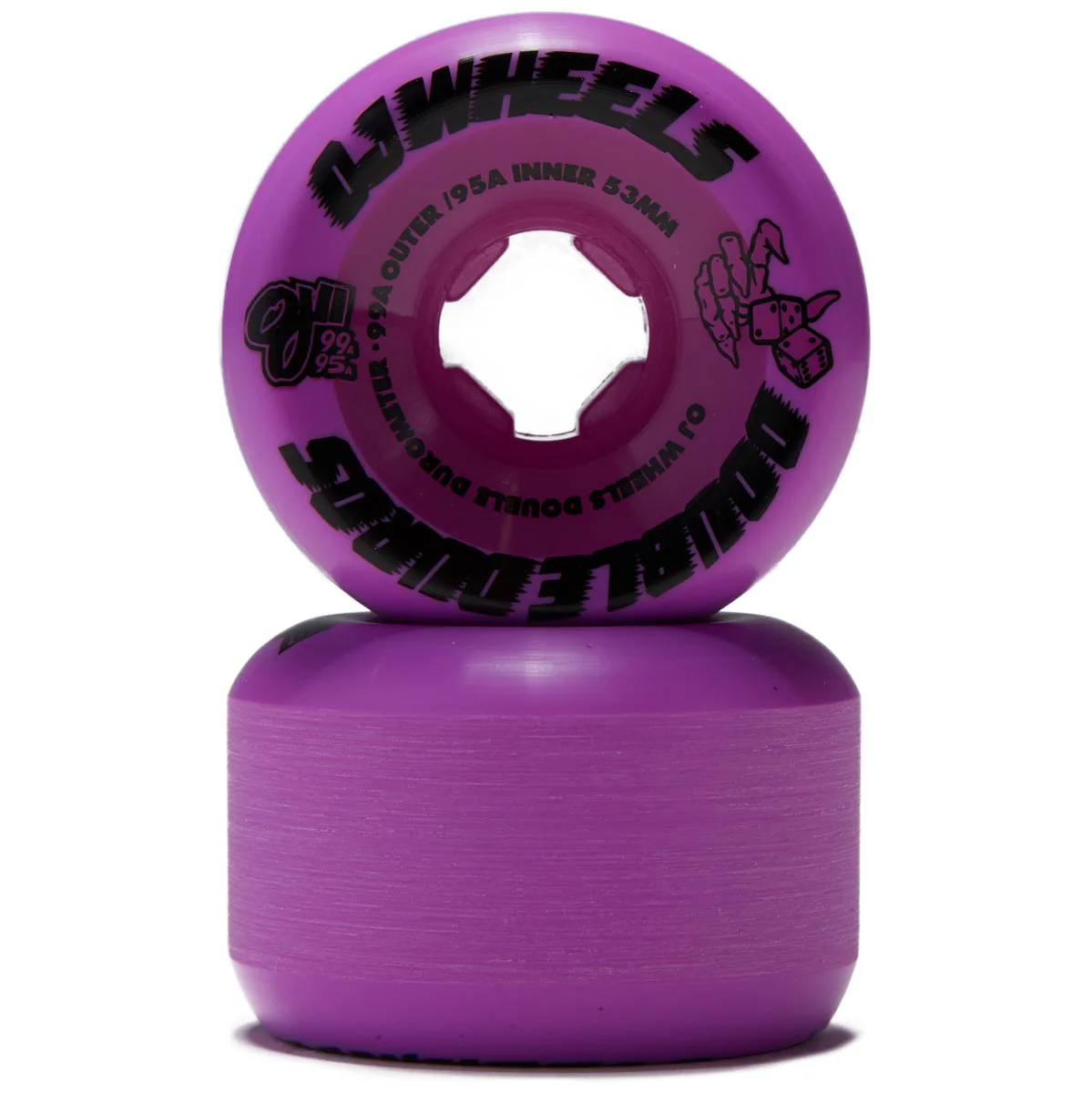 oj wheels oj double duro mini combo 99a/95a 53mm purple wheels