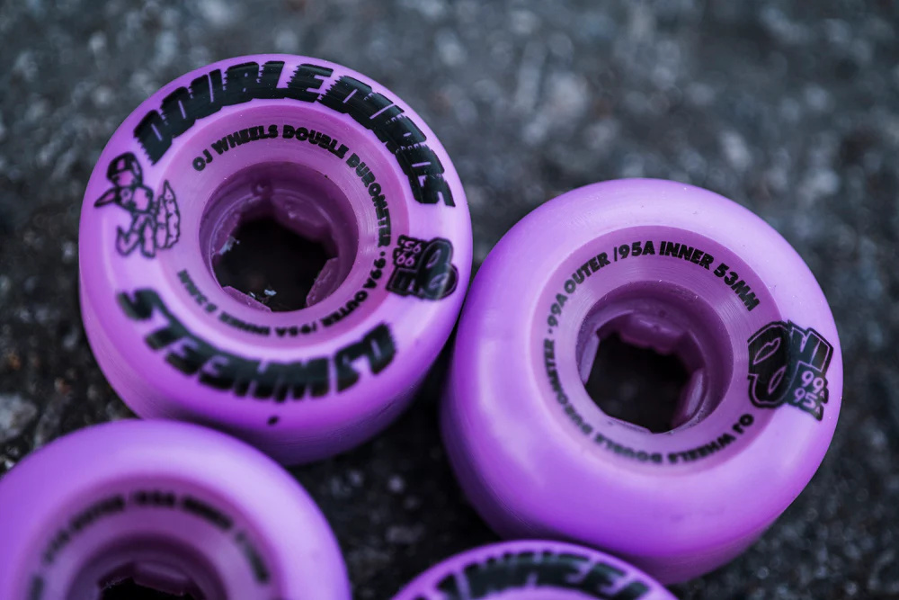 oj wheels oj double duro mini combo 99a/95a 53mm purple wheels