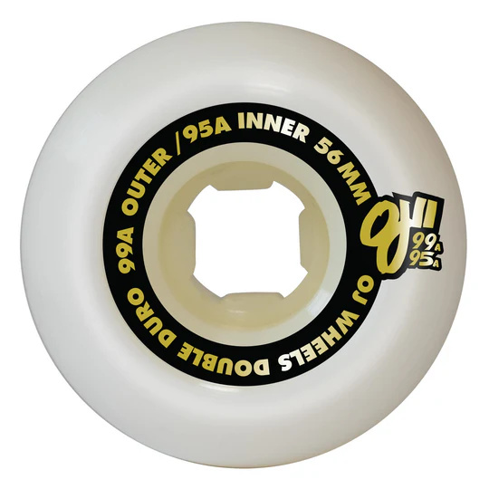 oj wheels oj double duro chubbies 99a/95a 56mm white wheels
