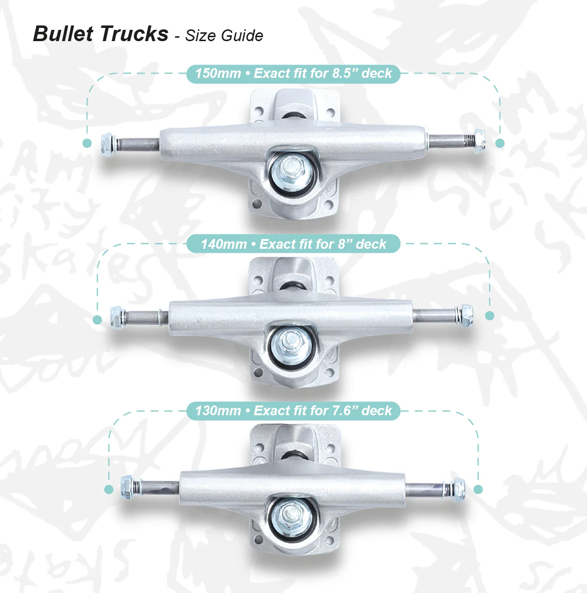 bullet bullet polished 140mm silver standard truck