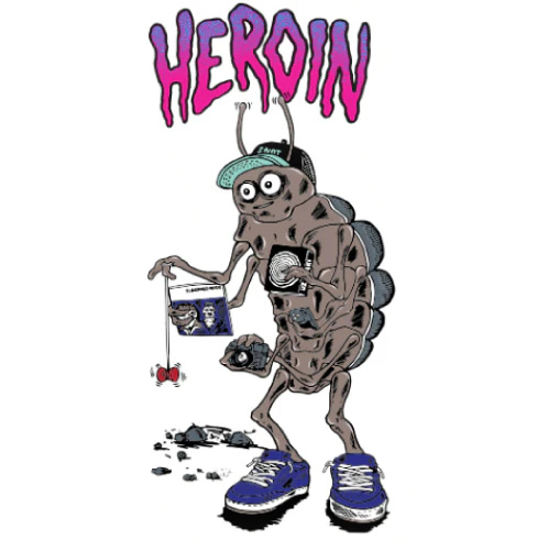 heroin heroin fried boy nolan sticker