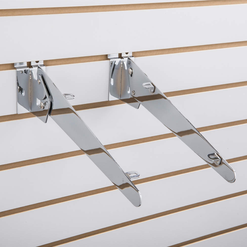 Adjustable wood shelf brackets for slatwall Mobico inc.