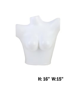 Buste femme de comptoir, plastique moulé Blanc Mat 16"H