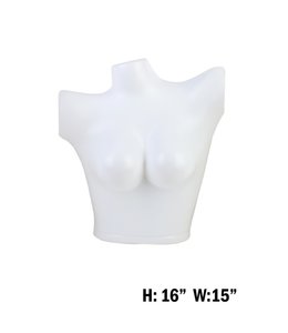 Female half upper body counter display for tops 16"H