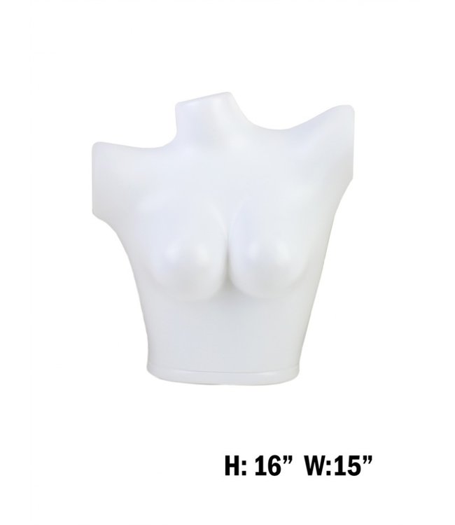 Buste femme de comptoir, plastique moulé Blanc Mat 16"H