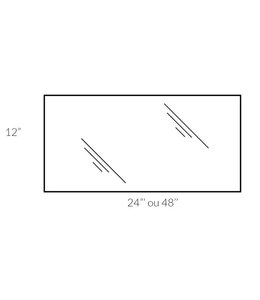 12" x 48" x 5mm tempered shelf glass