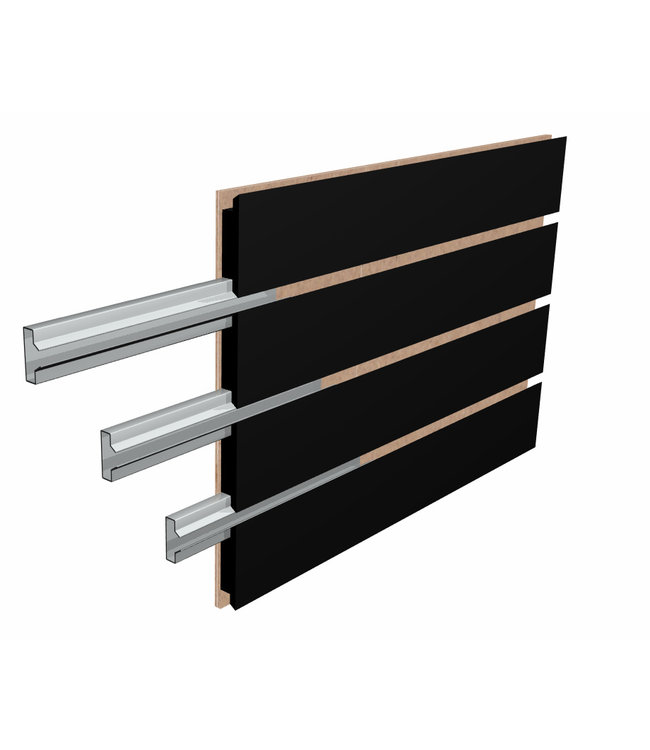 96 "x 48''H Slatwall Panels | Heavy-Duty Inserts | Black Slatwall.