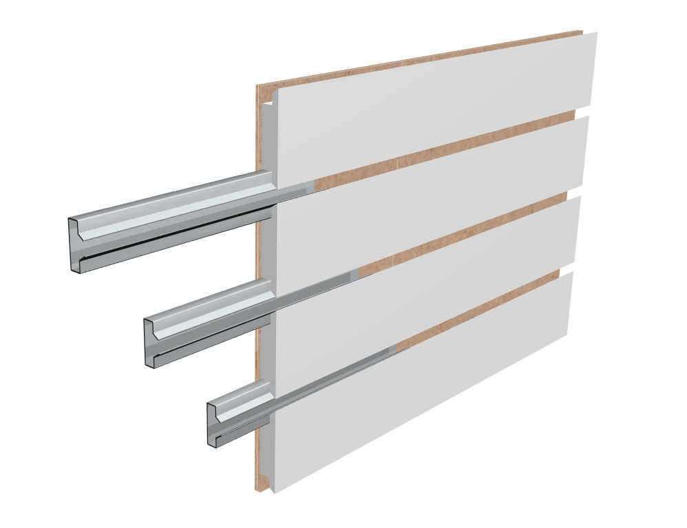 Panneaux rainuré 96"x 48''H insertions robustes Slatwall blanc