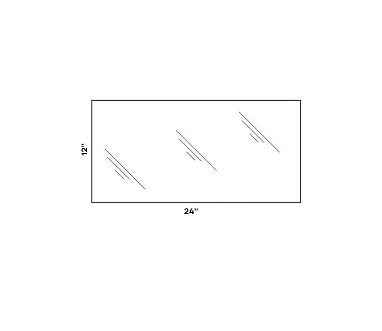 12'' x 24'' x 5mm tempered glass shelf. - Mobico inc.