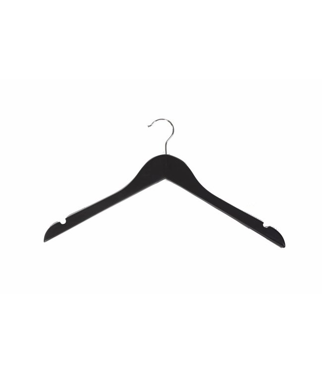 Cintre en bois noir mat 17'' à chemise et blouse  -  Boîte 100