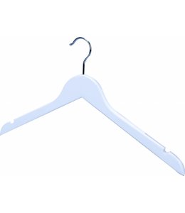 17'' Matte white Wooden Shirt and Blouse Hanger - Box 100