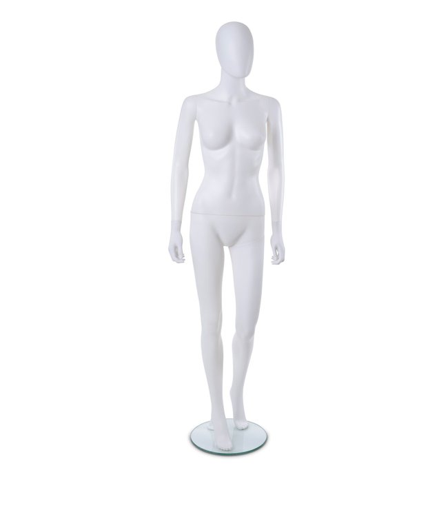 Mannequin femme en plastique blanc mat