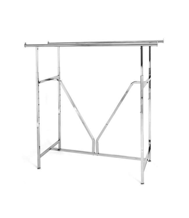 ''V'' Double hangrail racks - 60"L x 22'' - height ajustable from 48” to 72” - chrome