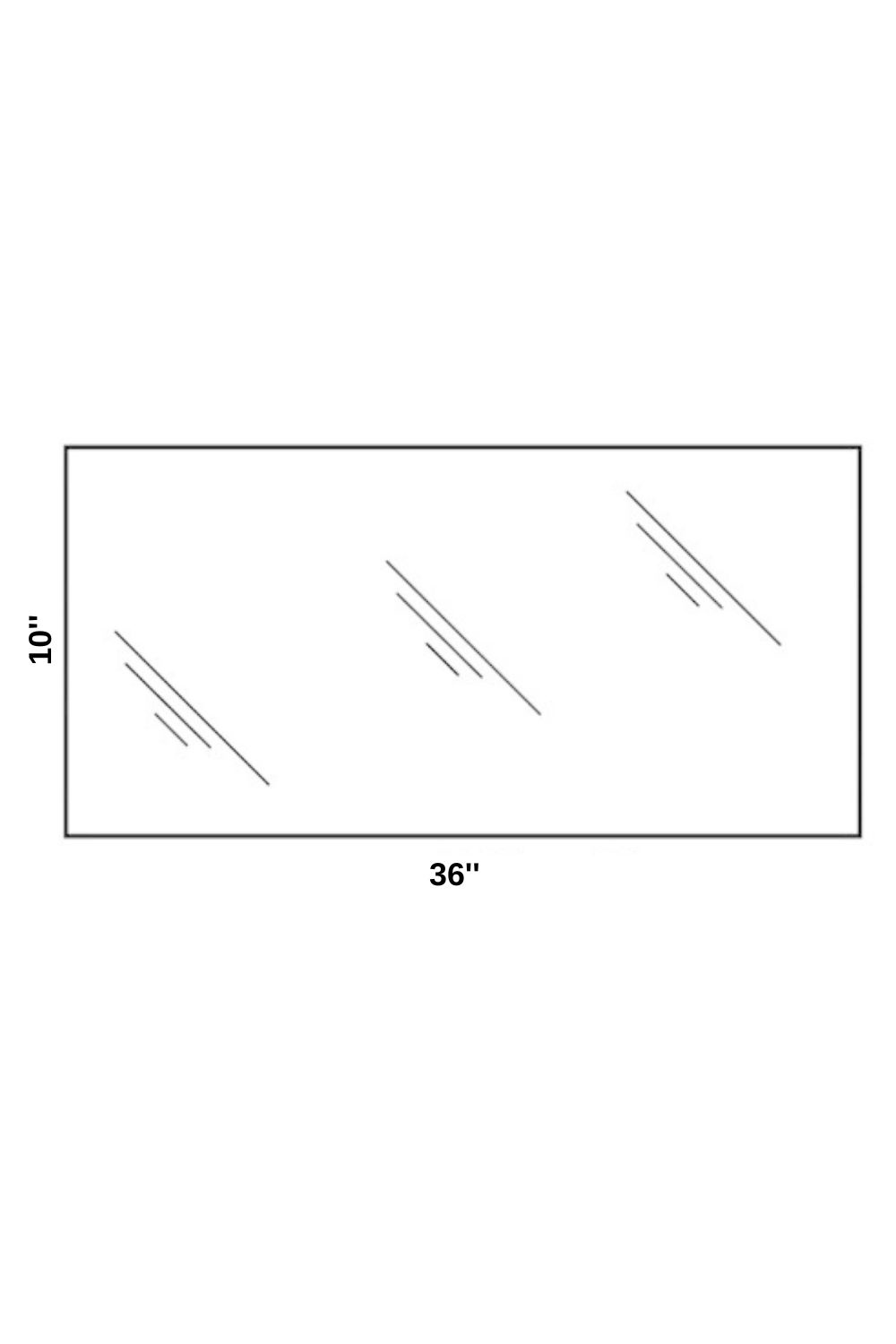 10'' x 36'' x 5mm tempered glass shelf - Mobico inc.