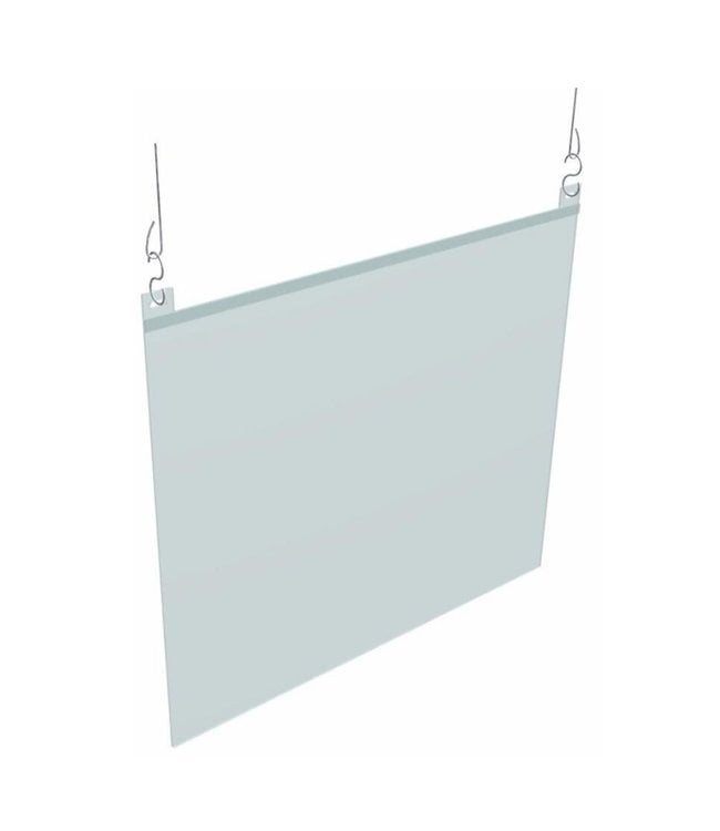 Acrylic suspended sneeze guard | Acrylic panel with cables 35.5" x 31.5"x 3/16"